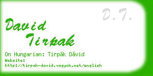 david tirpak business card