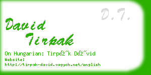 david tirpak business card